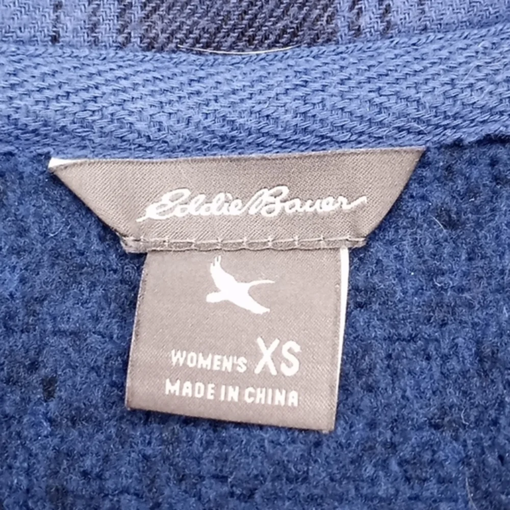 Eddie Bauer Hooded‎ Knit Full Zip Jacket Blue XS